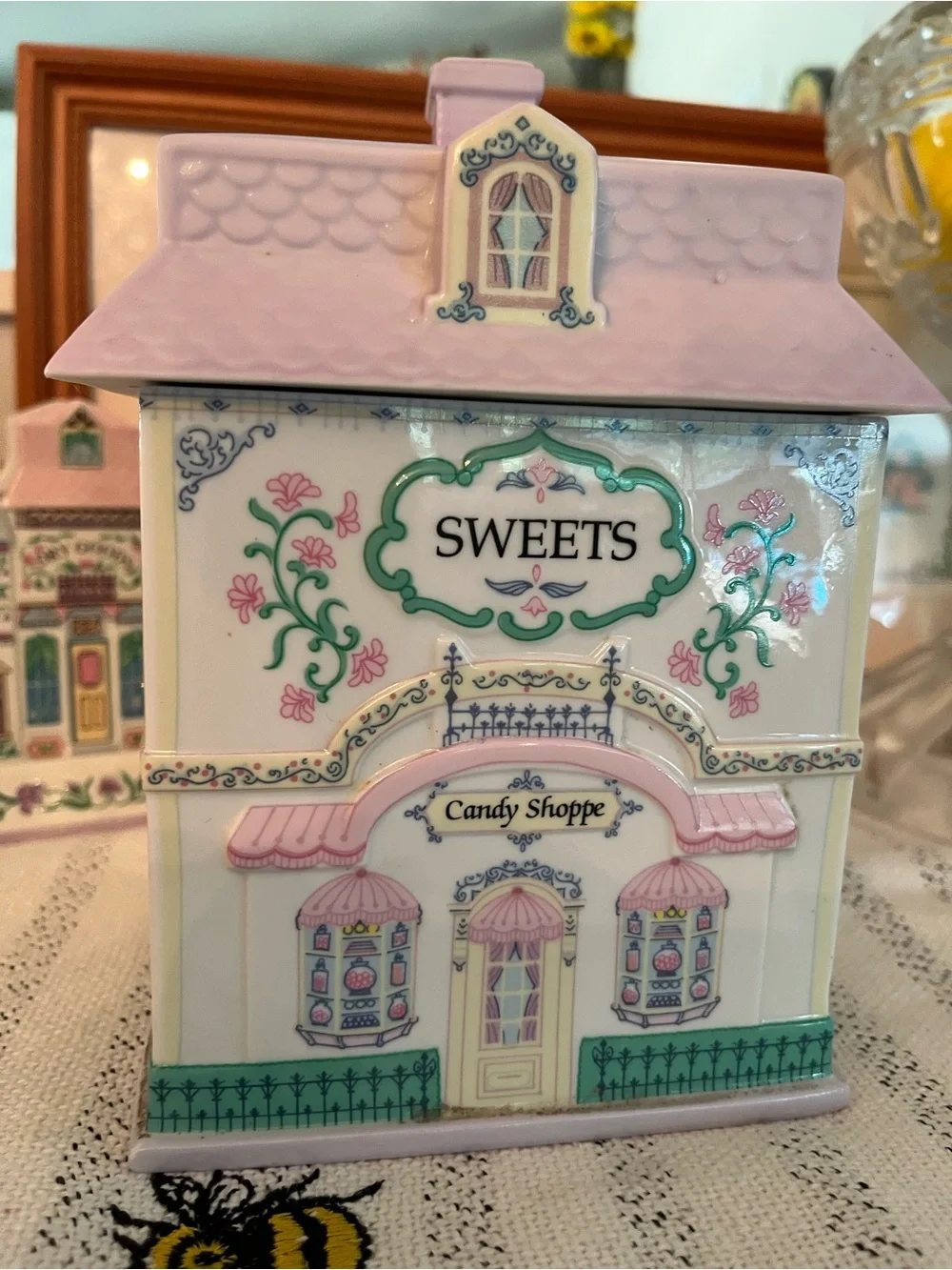 LENOX Village Sweets (Candy Shoppe) Decorative Porcelain Canister, Vintage 1990s